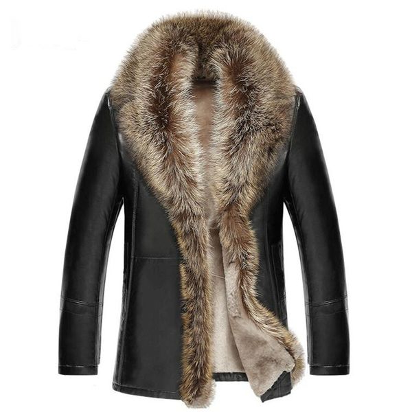 winter men lambswool leather jacket genuine leather coats thicken fur animal collar jaqueta masculino plus size m-5xl, Black
winter men lambswool leather jacket genuine leather coats thicken fur animal collar jaqueta masculino plus size m-5xl, Black