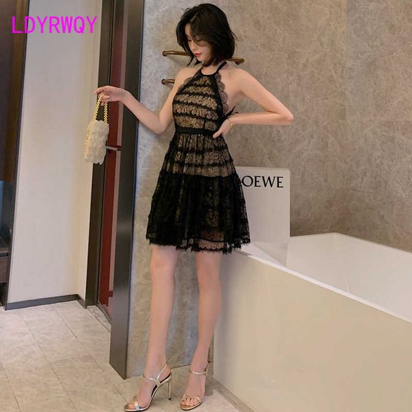 summer women's off-the-shoulder halter neck waist high-quality lace dress 210603, Black;gray
summer women's off-the-shoulder halter neck waist high-quality lace dress 210603, Black;gray