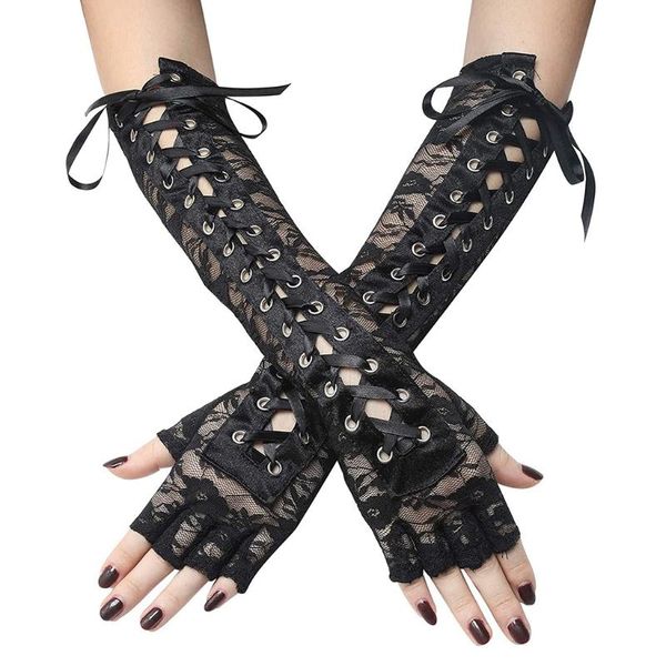 sports gloves floral lace fingerless elbow length breathable half finger up mesh hand cover for costume party, Black
sports gloves floral lace fingerless elbow length breathable half finger up mesh hand cover for costume party, Black