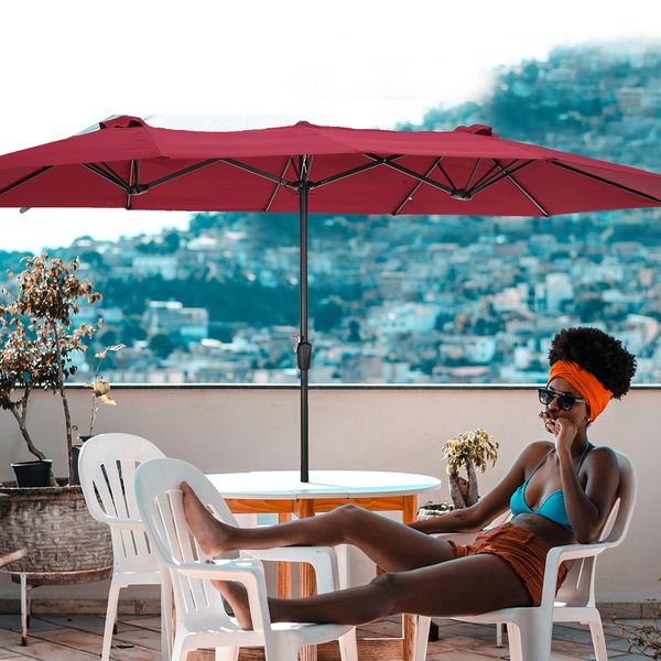sunshade large double sided rectangular outdoor beach umbrella aluminum balcony market w crank brown party decoration
sunshade large double sided rectangular outdoor beach umbrella aluminum balcony market w crank brown party decoration