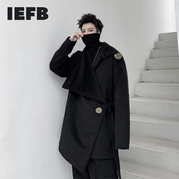 men's wool & blends iefb loose design black woolen coat for men japan streetwear fashion oversize copper buckle irregular mens 9y4402
men's wool & blends iefb loose design black woolen coat for men japan streetwear fashion oversize copper buckle irregular mens 9y4402