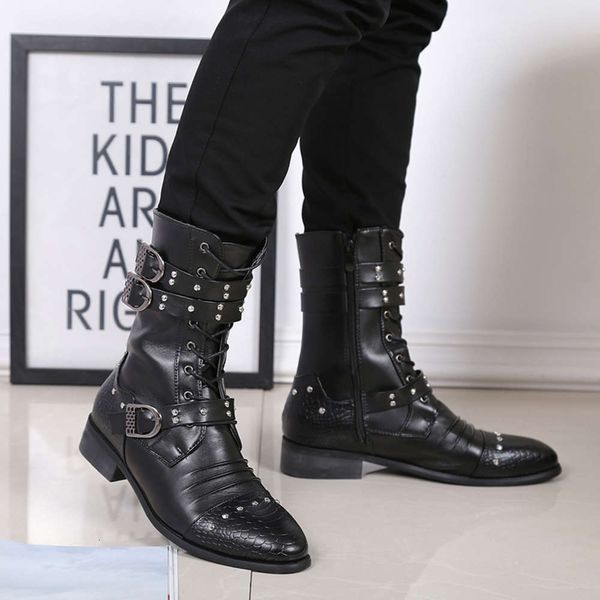 spring and autumn cylinder martin new british korean leather pointed middle locomotive boots inner high men's, White;red
spring and autumn cylinder martin new british korean leather pointed middle locomotive boots inner high men's, White;red