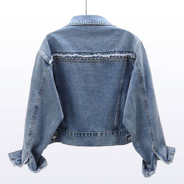 2021 spring autumn vintage rivet jeans women korean outerwear long sleeve casual slim short blue denim jacket coat female 9zk9, Black;brown
2021 spring autumn vintage rivet jeans women korean outerwear long sleeve casual slim short blue denim jacket coat female 9zk9, Black;brown