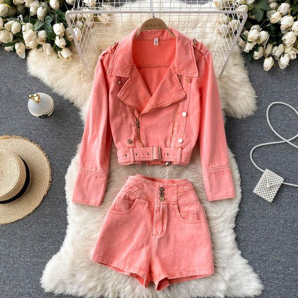 women's tracksuits fashion women denim shorts + motorcycle jackets coat 2 pieces set pink club outfit streetwear party sets clothes, Gray
women's tracksuits fashion women denim shorts + motorcycle jackets coat 2 pieces set pink club outfit streetwear party sets clothes, Gray
