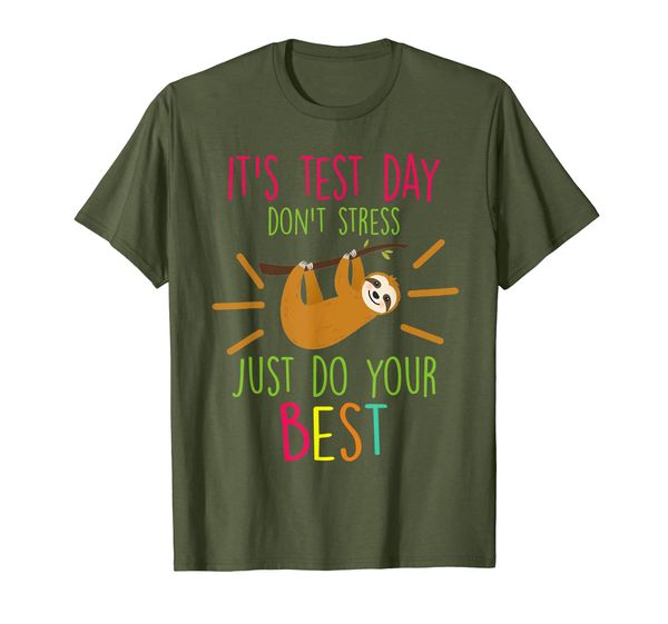 funny sloth it's test day don't stress just do your t-shirt, White;black
funny sloth it's test day don't stress just do your t-shirt, White;black