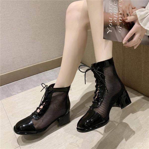boots weibate women's shoes 2021 summer mesh openwork breathable thin round head back zipper, Black
boots weibate women's shoes 2021 summer mesh openwork breathable thin round head back zipper, Black