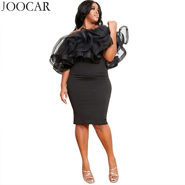casual dresses 2021 joocar women off shoulder sleeveless bodycon ruffles folds plus size dress jc1416, Black;gray
casual dresses 2021 joocar women off shoulder sleeveless bodycon ruffles folds plus size dress jc1416, Black;gray