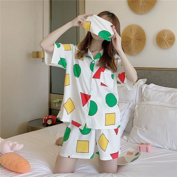 summer sleepwear set female big size print geometric homewear crayon shin chan pajama loose cute 3pcs shirt+shorts+blinder s968, Black;red
summer sleepwear set female big size print geometric homewear crayon shin chan pajama loose cute 3pcs shirt+shorts+blinder s968, Black;red