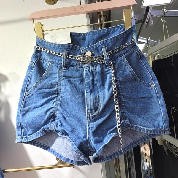 women's shorts seebeautiful pleated irregular loose denim lace up high waist pockets button fashion summer 2021 woman g041, White;black
women's shorts seebeautiful pleated irregular loose denim lace up high waist pockets button fashion summer 2021 woman g041, White;black