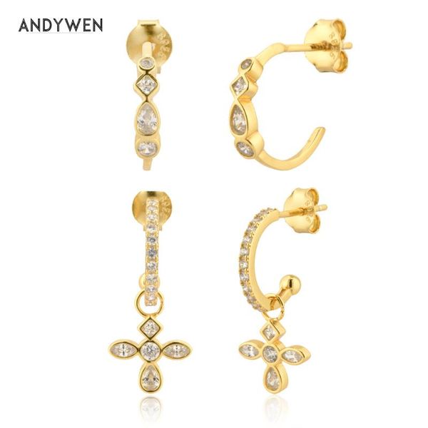 hoop & huggie andywen 925 sterling silver gold color circle hoops cross women piercing pendiente luxury clear spring jewelry, Golden;silver
hoop & huggie andywen 925 sterling silver gold color circle hoops cross women piercing pendiente luxury clear spring jewelry, Golden;silver