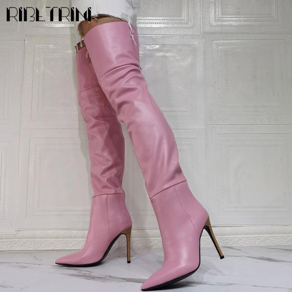 boots ribetrini ladies pointed toe pink over the knee thin heel party dress clubwear high zipper autumn shoes, Black
boots ribetrini ladies pointed toe pink over the knee thin heel party dress clubwear high zipper autumn shoes, Black