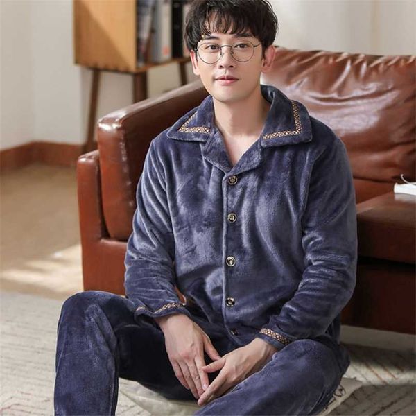 warm sleepwear men's flannel winter thick pajama male thick long sleeve pijama casual autumn pyjamas men coral fleece sleep xxxl 211110, Black;brown
warm sleepwear men's flannel winter thick pajama male thick long sleeve pijama casual autumn pyjamas men coral fleece sleep xxxl 211110, Black;brown
