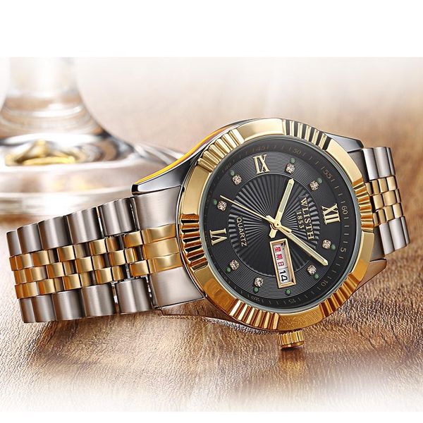 wristwatches the latest high-end exquisite stainless steel golden couple watch business men's female waterproof, Slivery;brown
wristwatches the latest high-end exquisite stainless steel golden couple watch business men's female waterproof, Slivery;brown