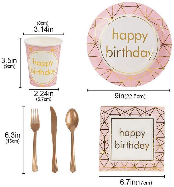 bronzing happy paper towel cup tray knife fork spoon tableware party supplies set
bronzing happy paper towel cup tray knife fork spoon tableware party supplies set