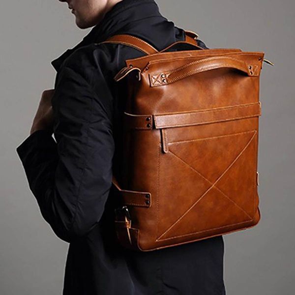 backpack men's pu leather handbag multi-pocket retro multi-functional shoulder bag lapbags business document storage
backpack men's pu leather handbag multi-pocket retro multi-functional shoulder bag lapbags business document storage