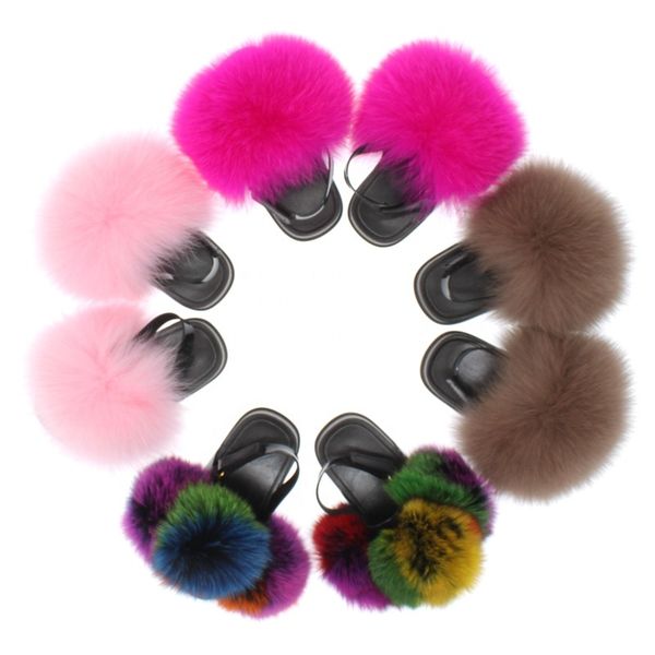 children winter warm fluffy fox fur slippers wholesale custom colorful baby /kids two strap little girls fur slides sandals, Black
children winter warm fluffy fox fur slippers wholesale custom colorful baby /kids two strap little girls fur slides sandals, Black