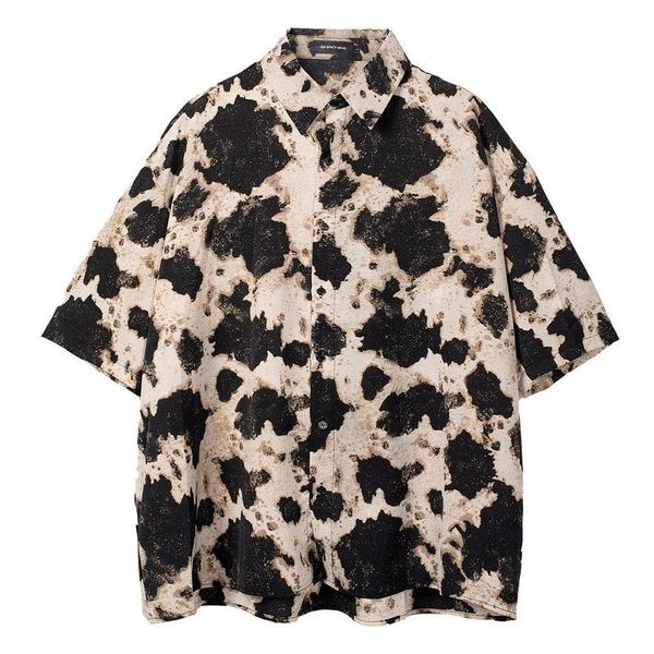 men's casual shirts cow pattern tie-dye shirt short-sleeved men's high street fashion brand loose lapel five-point sleeve summer tr, White;black
men's casual shirts cow pattern tie-dye shirt short-sleeved men's high street fashion brand loose lapel five-point sleeve summer tr, White;black