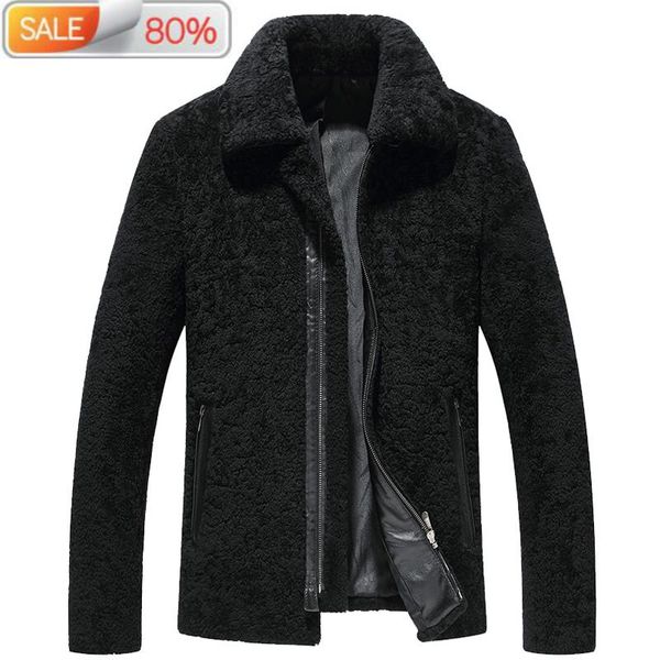 men's leather & faux natural coat winter jacket men sheep shearling short warm real fur coats jackets plus size 33a b2a01, Black
men's leather & faux natural coat winter jacket men sheep shearling short warm real fur coats jackets plus size 33a b2a01, Black