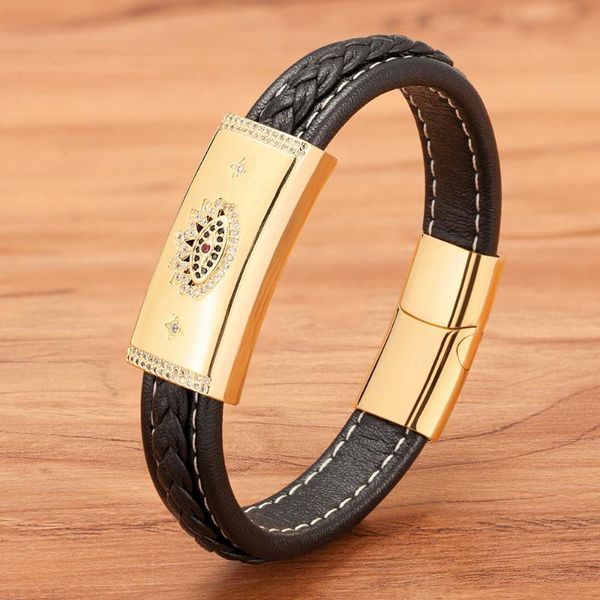 charm bracelets zircon combination leather sccessories classic stainless steel men's bracelet for lucury gift, Golden;silver
charm bracelets zircon combination leather sccessories classic stainless steel men's bracelet for lucury gift, Golden;silver