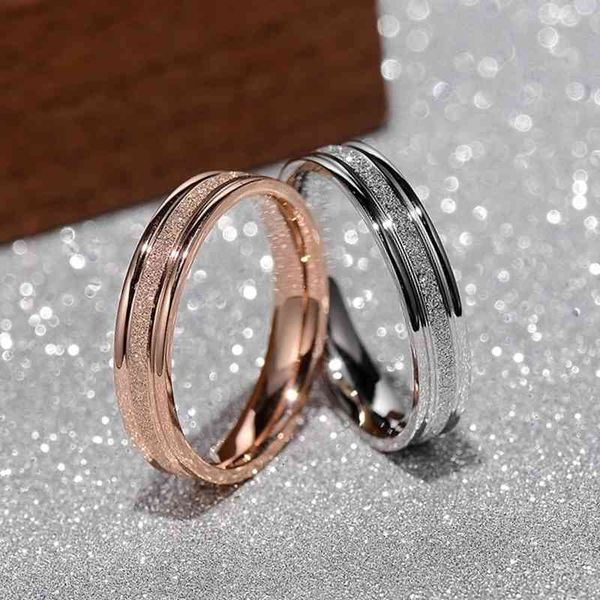 knock rose gold color frosted finger ring wedding ring engagement jewelry 316l stainless steel quality never fade, Silver
knock rose gold color frosted finger ring wedding ring engagement jewelry 316l stainless steel quality never fade, Silver