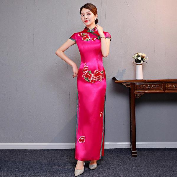 ethnic clothing lady vintage collar cheongsam chinese bride wedding qipao floral rayon high split dresses gown summer elegant maxi vest, Red
ethnic clothing lady vintage collar cheongsam chinese bride wedding qipao floral rayon high split dresses gown summer elegant maxi vest, Red