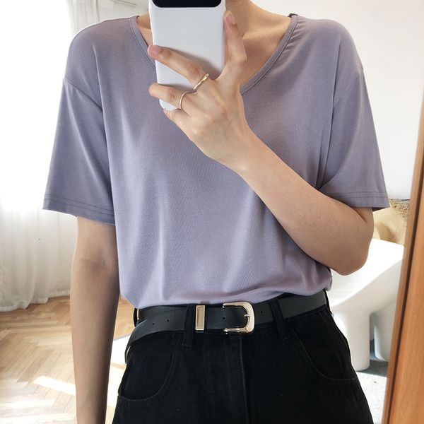 2021 short sleeve t-shirt ladies' summer new solid color loose clothes undershirt cl4g, White
2021 short sleeve t-shirt ladies' summer new solid color loose clothes undershirt cl4g, White