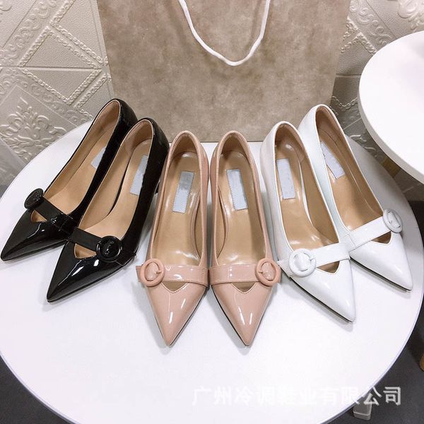 high heeled single shoes women's spring and summer style patent leather pointed thin high-heeled bow belt buckle single shoes, Black
high heeled single shoes women's spring and summer style patent leather pointed thin high-heeled bow belt buckle single shoes, Black