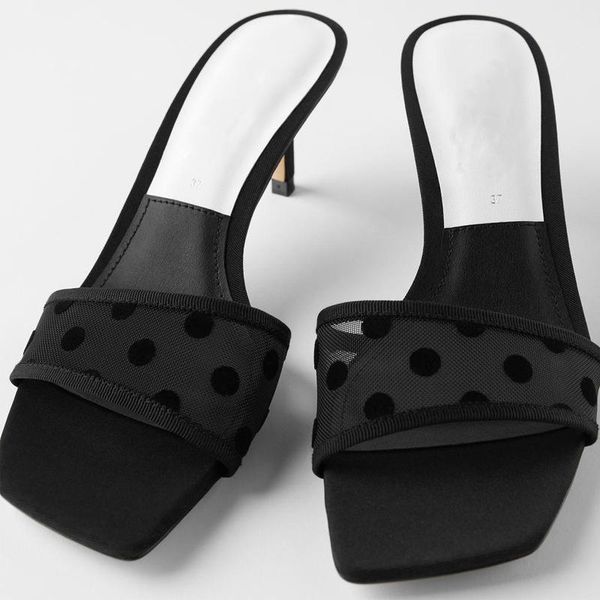 sandals 2021 summer women med heel slide black polka dot air mesh female slippers outside
sandals 2021 summer women med heel slide black polka dot air mesh female slippers outside