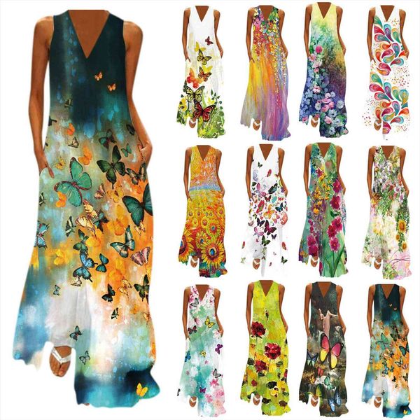 butterfly print dress summer sleeveless womens tracksuits v neck maxi party cami with pockets boho sundress vestido, Gray
butterfly print dress summer sleeveless womens tracksuits v neck maxi party cami with pockets boho sundress vestido, Gray