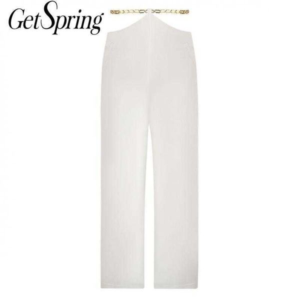 getspring women pants chain patchwork irregular high waist black white vintage suit trousers 210601
getspring women pants chain patchwork irregular high waist black white vintage suit trousers 210601