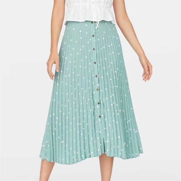 2021 new elegant polka dots pleated midi women buttons design stylisy casual skirt chic vestidos 9jvw, Black
2021 new elegant polka dots pleated midi women buttons design stylisy casual skirt chic vestidos 9jvw, Black