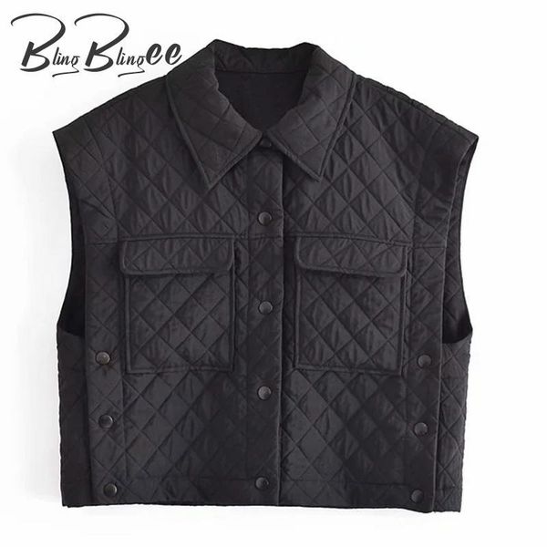 women's vests blingblingee autumn winter sleeveless quilted jacket vest patch pockets covered button extreme armhole loose women casual, Black;white
women's vests blingblingee autumn winter sleeveless quilted jacket vest patch pockets covered button extreme armhole loose women casual, Black;white