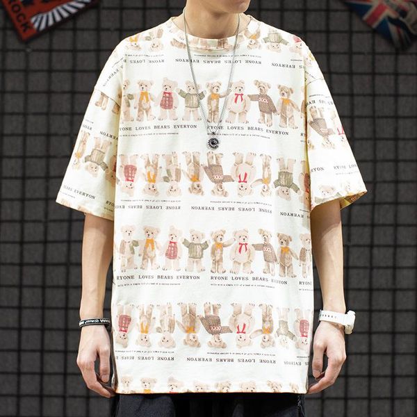 men's t-shirts hip hop tees shirt bear print cotton short sleeve loose men''s harajuku t casual summer tshirt streetwear, White;black
men's t-shirts hip hop tees shirt bear print cotton short sleeve loose men''s harajuku t casual summer tshirt streetwear, White;black