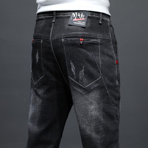 men's jeans youth cotton elastic slim fit men p39 two colors available 28-38 size, Blue
men's jeans youth cotton elastic slim fit men p39 two colors available 28-38 size, Blue