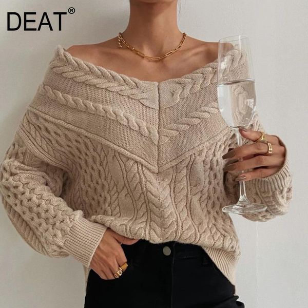 deat 2021 new spring and summer fashion casual long sleeve loose v-neck off shoulder twist knitted sweater women sh515, White;black
deat 2021 new spring and summer fashion casual long sleeve loose v-neck off shoulder twist knitted sweater women sh515, White;black