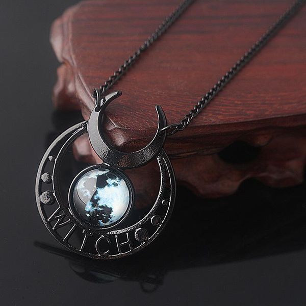 chains punk gothic witch black moon necklace triple goddess blue stone for women men cosplay jewelry gift, Silver
chains punk gothic witch black moon necklace triple goddess blue stone for women men cosplay jewelry gift, Silver