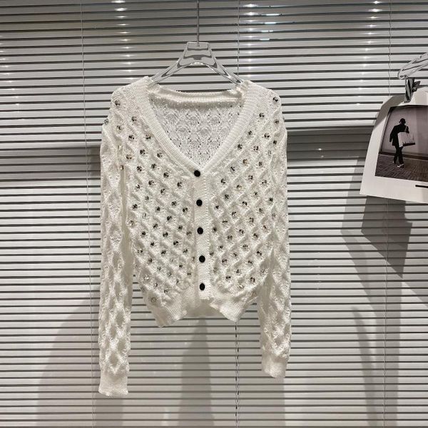women diamond plaid knitted straight sweater solid color long sleeve v-neck cardigan fashion spring summer 11b043 210525, White
women diamond plaid knitted straight sweater solid color long sleeve v-neck cardigan fashion spring summer 11b043 210525, White