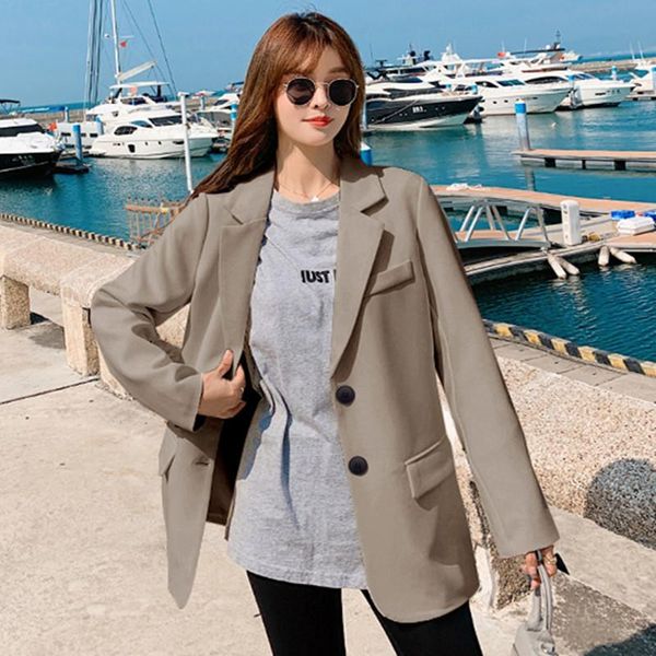 women's suits & blazers 2021 spring autumn vintage loose lapel women casual temperament jacket for ladies fashionable chic blazer, White;black
women's suits & blazers 2021 spring autumn vintage loose lapel women casual temperament jacket for ladies fashionable chic blazer, White;black