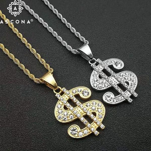 pendant necklaces iced out money usd dollar sign rope chain necklace man's stainless steel gold color rhinestone hip hop rapper jewelry, Silver
pendant necklaces iced out money usd dollar sign rope chain necklace man's stainless steel gold color rhinestone hip hop rapper jewelry, Silver