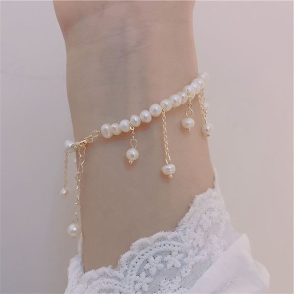 south korea's same freshwater pearl bracelet is super fairy princess wind light luxury jewelry, Black
south korea's same freshwater pearl bracelet is super fairy princess wind light luxury jewelry, Black