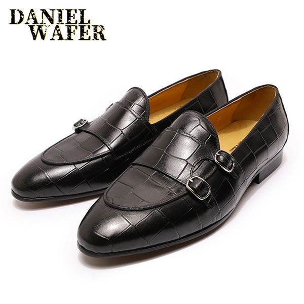 luxury men loafers shoes brown black double monk strap slip on pointed toe for office wedding dress casual leather 211102
luxury men loafers shoes brown black double monk strap slip on pointed toe for office wedding dress casual leather 211102
