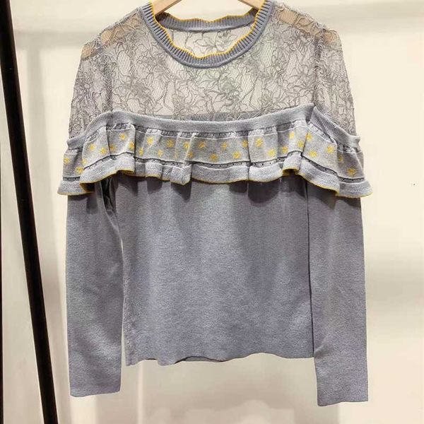 women's sweaters sweaters women fashion see-through lace patchwork knit sweater lady long sleeve o-neck jumper ruffles trim knitted pul, White;black 
women's sweaters sweaters women fashion see-through lace patchwork knit sweater lady long sleeve o-neck jumper ruffles trim knitted pul, White;black