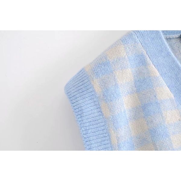 2021 new vintage plaid knitted waistcoat woman sweater vest with pockets single breasted v-neck jacket female vkzs, White
2021 new vintage plaid knitted waistcoat woman sweater vest with pockets single breasted v-neck jacket female vkzs, White