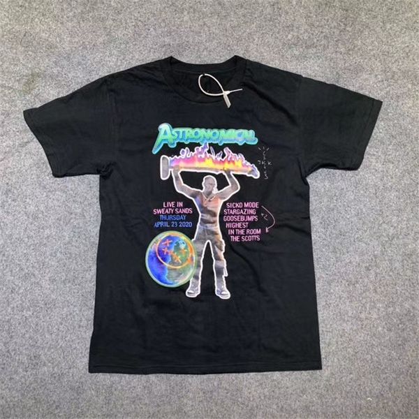 2021 new scott travis 20ss astronomical t-shirt women's oversized cotton houses astroworld shirt from men's snakes t hxm7, Black
2021 new scott travis 20ss astronomical t-shirt women's oversized cotton houses astroworld shirt from men's snakes t hxm7, Black