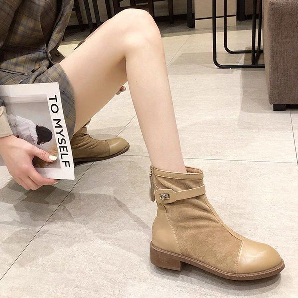 boots flock high-heeled round head ankle women square heel fashion chunky combat, Black
boots flock high-heeled round head ankle women square heel fashion chunky combat, Black