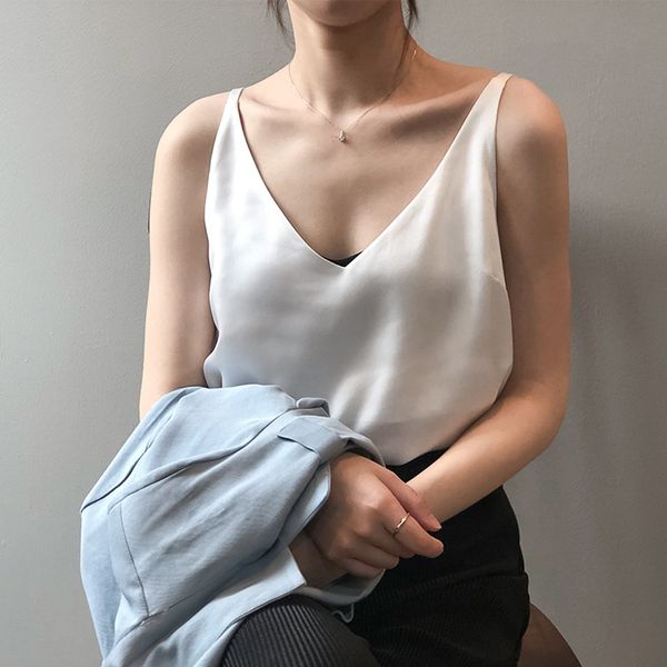 satin crop women tank sleeveless solid 2021 summer comfortable girly imitation silk clothing short white pink
satin crop women tank sleeveless solid 2021 summer comfortable girly imitation silk clothing short white pink