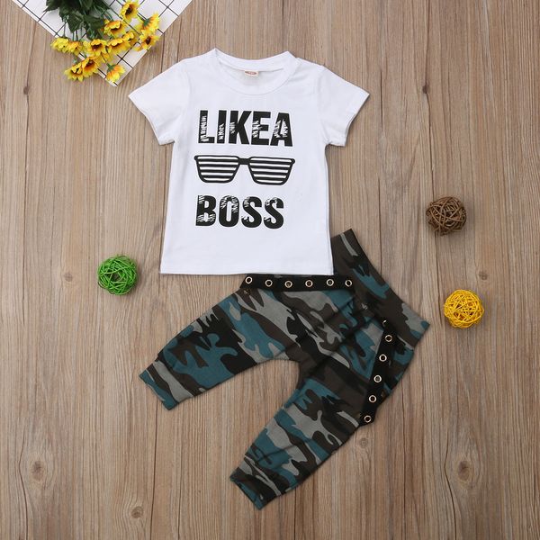 summer 0-3y infant kids baby boys casual sets 2pcs short sleeve letter print t-shirts +camouflage pants, White
summer 0-3y infant kids baby boys casual sets 2pcs short sleeve letter print t-shirts +camouflage pants, White