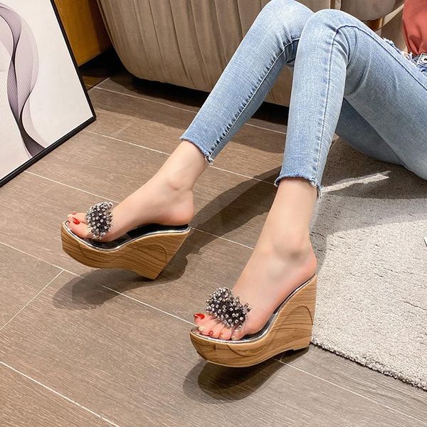 sandals 12cm wedge women's rhinestone flower thick-soled slippers fish mouth high heels 2021 summer, Black
sandals 12cm wedge women's rhinestone flower thick-soled slippers fish mouth high heels 2021 summer, Black