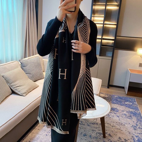 tippet muffler scarf 2021 autumn winter stripe letter imitation cashmere scarf for women's fashion versatile thickened long shawl bib, Blue;gray
tippet muffler scarf 2021 autumn winter stripe letter imitation cashmere scarf for women's fashion versatile thickened long shawl bib, Blue;gray