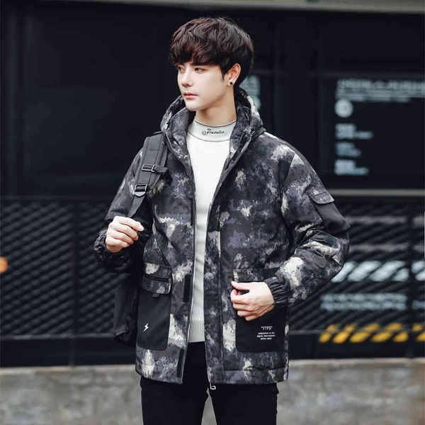 casual version fashion korean men's all-match loose youth down jackets high-quality trend camouflage print thick warmth hooded, Black
casual version fashion korean men's all-match loose youth down jackets high-quality trend camouflage print thick warmth hooded, Black